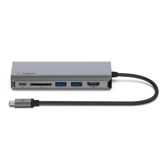 Belkin Connect USB-C 6-in-1 Multiport Adapter - Space Grey