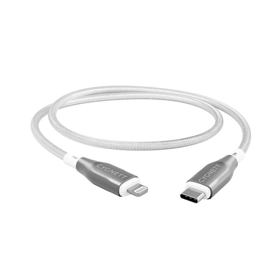 كابل Cygnett Armoured من Lightning إلى USB-C بطول 1 متر - أبيض