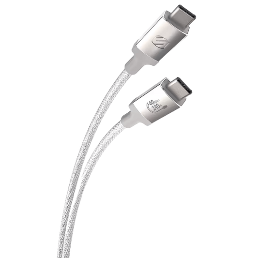 كابل Scosche StrikeLine USB4 عالي الأداء مضفر للشحن والمزامنة بطول 4 أقدام (1.2 متر) - أبيض