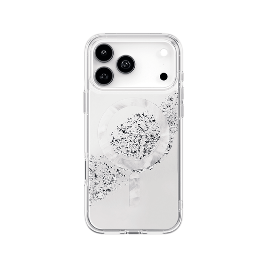 جراب UniQ COEHL CRYSTELLE لهاتف iPhone 17 Pro Max متوافق مع MagClick للشحن المغناطيسي - فضي لامع