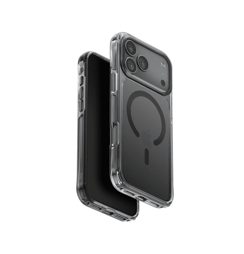 جراب UniQ LifePro Xtreme الهجين النحيف المقاوم لبصمات الأصابع والمتوافق مع MagClick لهاتف iPhone 17 Pro Max - دخاني