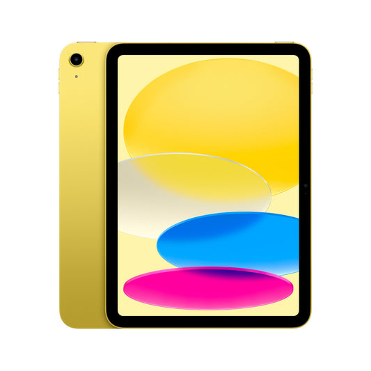 Front display view of the Apple iPad A16 Wi-Fi 256GB in Yellow available at Tradeline.