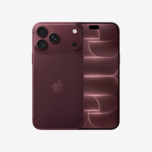 Front and back view display of the iPhone 18 Pro Max 256GB Burgundy available at Tradeline.