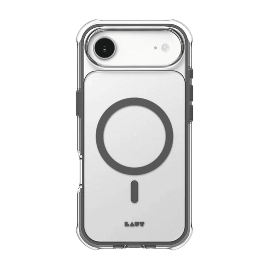 Rear view of the protective Laut AERO PROTECT case for iPhone Air in Shadow Grey available at Tradeline.