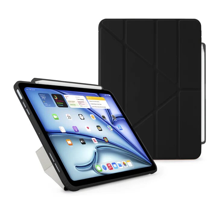 Pipetto iPad Air 11 (2024) / iPad Air 10.9 (2022/2020) Origami No3 Pencil Case - Black