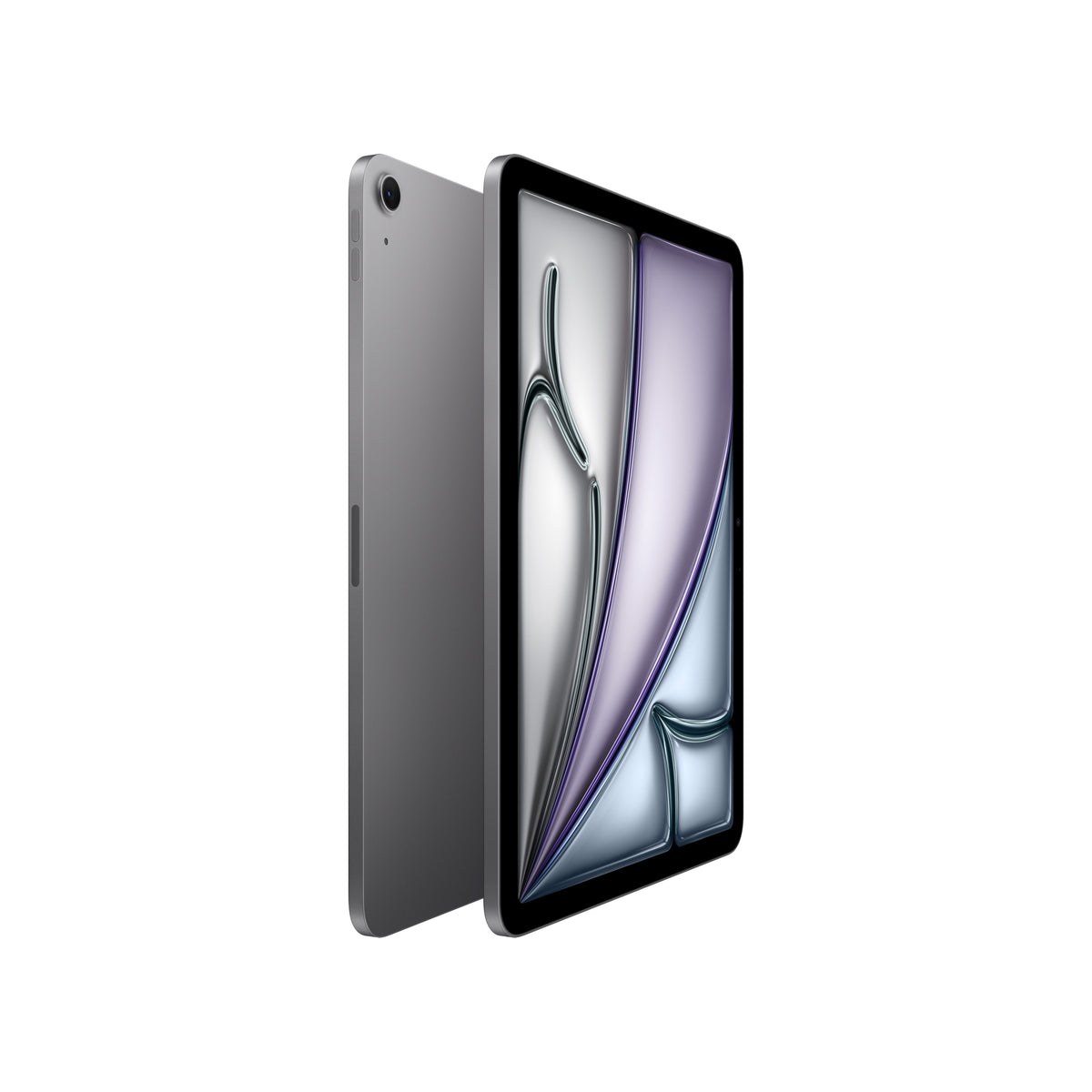 Side view profile of the 11-inch iPad Air Wi-Fi 128GB Space Grey M4 tablet from Tradeline Egypt.