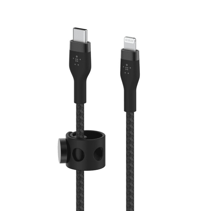 كابل Belkin BOOST↑CHARGE PRO Flex من USB-C إلى Lightning (3 متر) - أسود