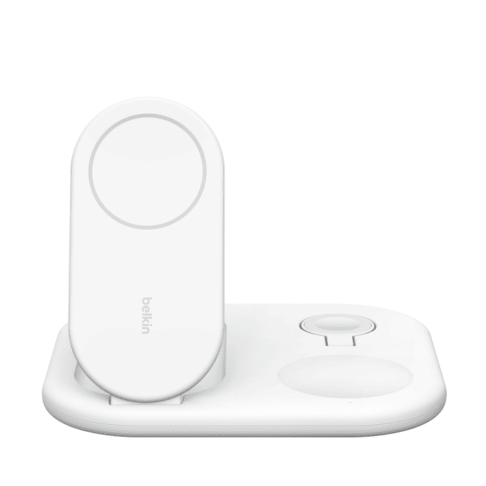 Belkin BoostCharge 3-in-1 Magnetic Charging Stand with Qi2 Fast Wireless Charging 15W - White