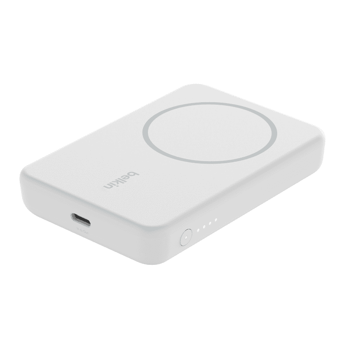 Belkin BoostCharge Magnetic Wireless Power Bank 5K + Stand - White