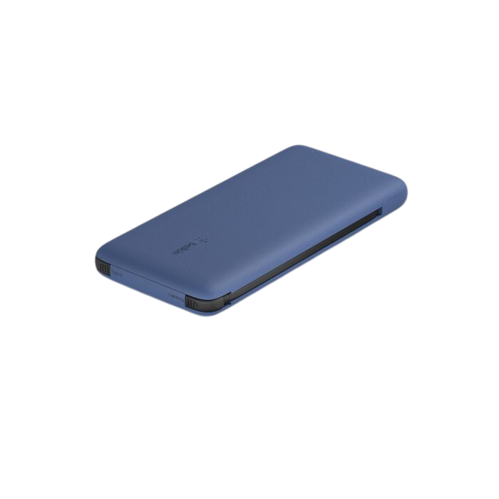 Belkin BoostCharge Plus 10K USB-C Power Bank with Integrated Cables - Blue