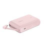 Belkin BoostCharge Power Bank 10K with Integrated Cable USB-C 20W - Pink