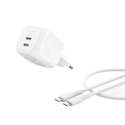 Belkin BoostCharge Pro 2-Port USB-C GaN Charger 50W With Cable - White