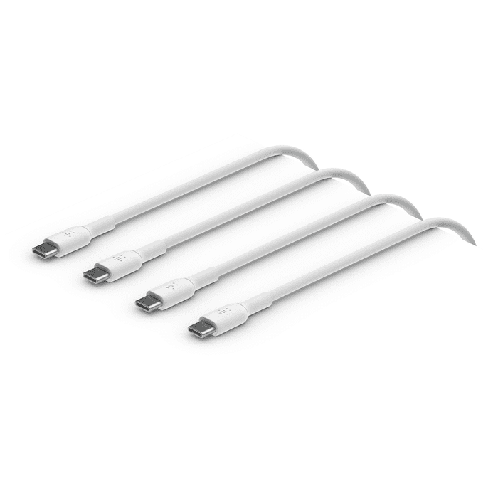 كابل Belkin BoostCharge من USB-C إلى USB-C (عبوة من قطعتين) - أبيض