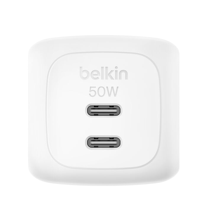 Belkin BoostCharge Pro 2-Port USB-C GaN Charger 50W - White