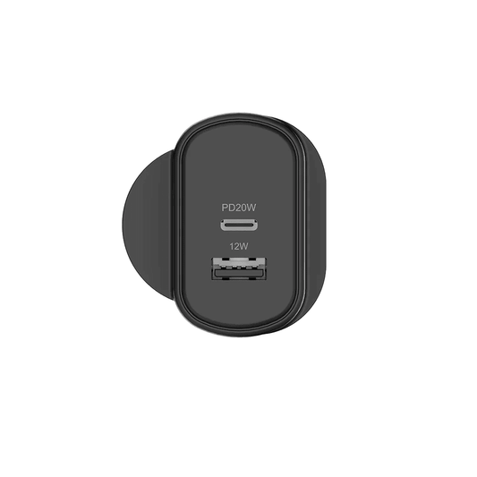 Cygnett 32W USB-C PD Dual Port Wall Charger -  Black