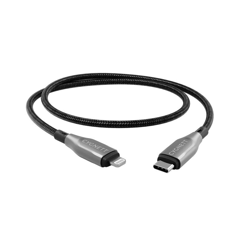 Cygnett Armoured Lightning To USB-C 1m - Black