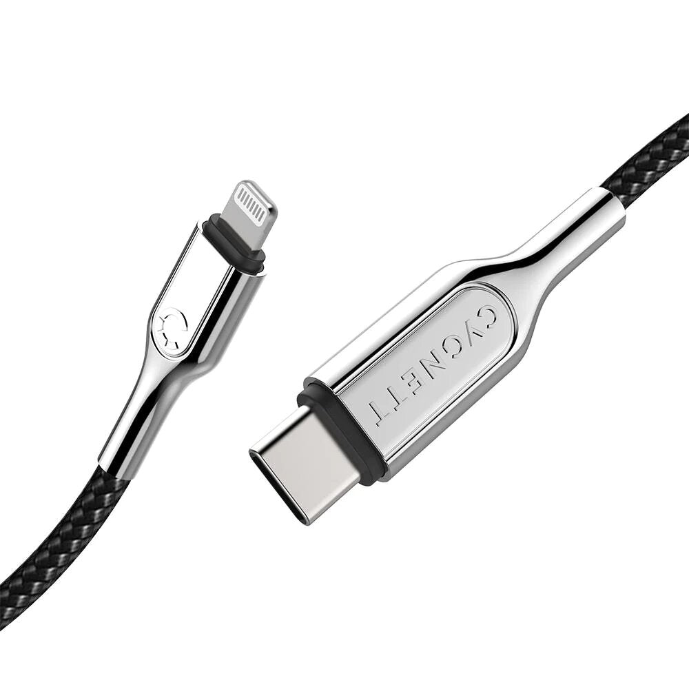 كابل Cygnett Armoured من Lightning إلى USB-C بطول 2 متر - أسود