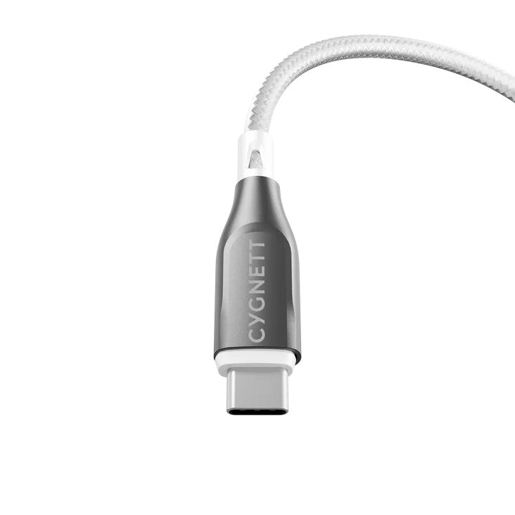 كابل Cygnett Armoured USB-C إلى USB-C (USB 2.0) بطول 1 متر - أبيض