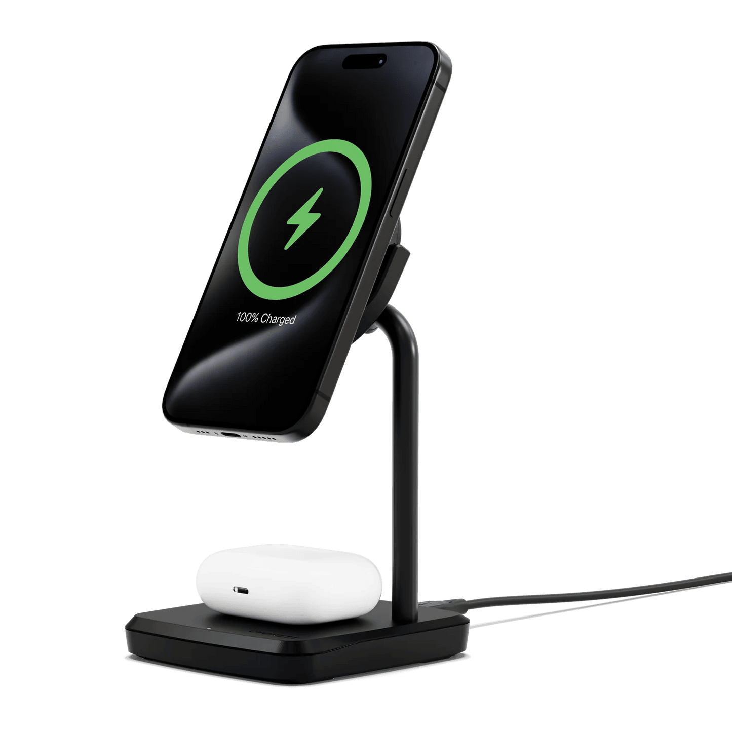 شاحن Cygnett ChargeBase Qi2.0 اللاسلكي المغناطيسي 2 في 1 - أسود