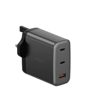 ENERGEA Ampcharge GaN100, 2 Port USB-C + 1 USB-A Wall Charger 100W - GUNMETAL
