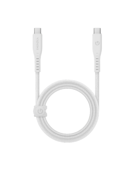 كابل ENERGEA Flow من USB-C إلى USB-C بقدرة 240 واط وطول 1.5 متر - أبيض