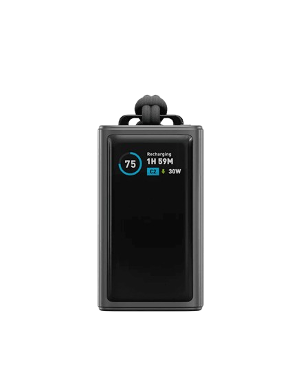 ENERGEA Compac Arc 45, 10000mAh Powerbank With Built In 70cm Usb-c Cable Pd 45W -  GUNMETAL