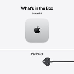 The items included in the Mac mini box are:

Mac mini

Power cord