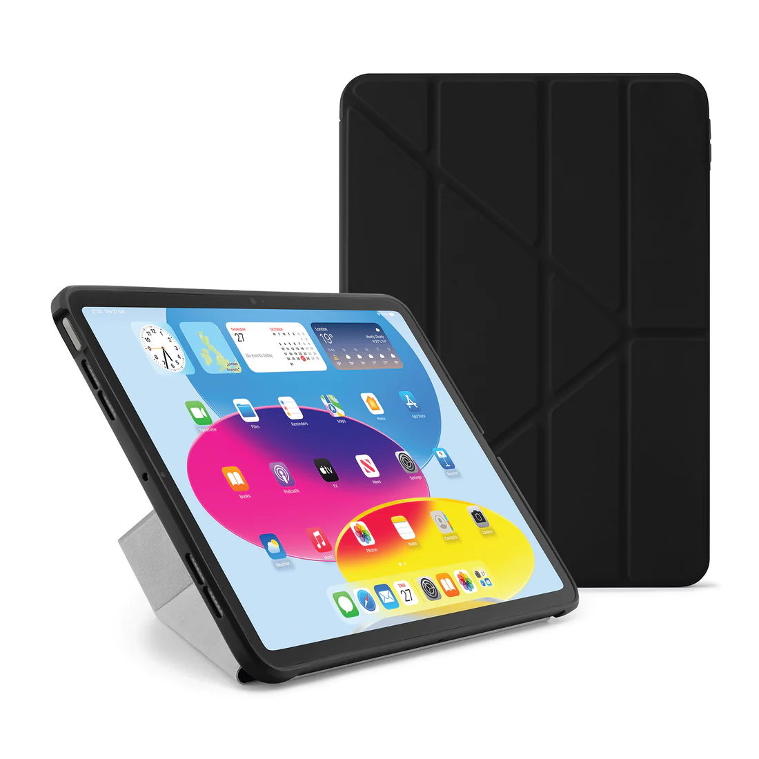 Pipetto iPad 10th Gen (2022) Origami No2 Shield Case - Black