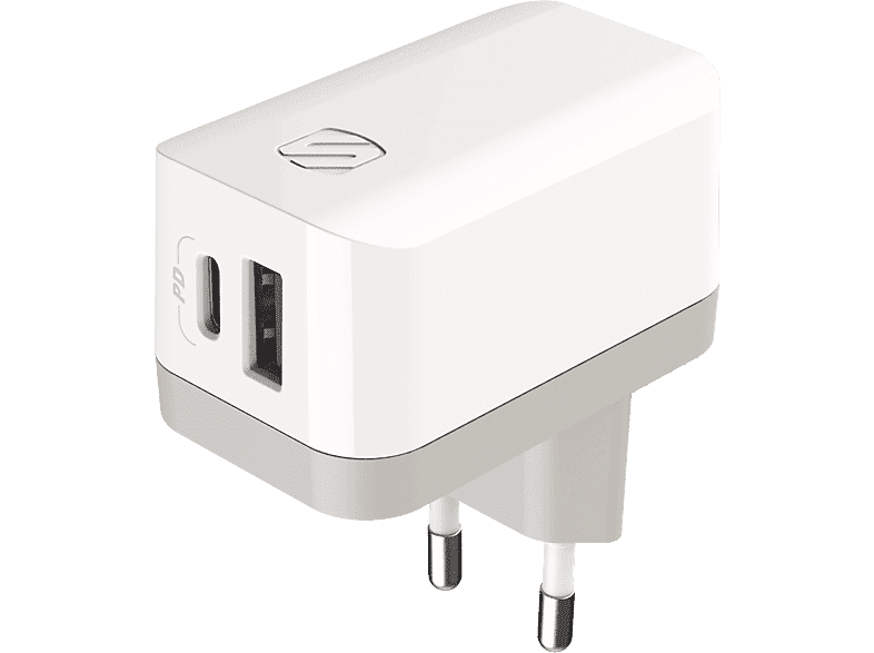 شاحن حائط مزدوج من Scosche بقدرة 32 واط (USB-C و USB-A)
