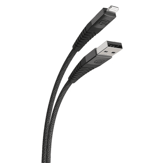 كابل Scosche StrikeLine فائق التحمل من USB-A إلى Lightning بطول 10 أقدام (3 أمتار) - رمادي