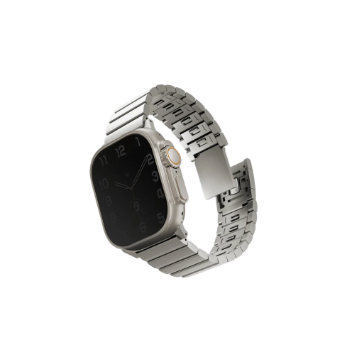 UNIQ STROVA MAG APPLE WATCH SELF-ADJUSTABLE STEEL LINK BAND 49/45/44/42MM - TITANIUM (SILVER)