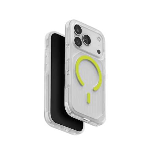 Uniq Combat Active Luminous Triple-Layered Rugged Protective Case for iPhone 17 Pro - Clear/Lume Lime