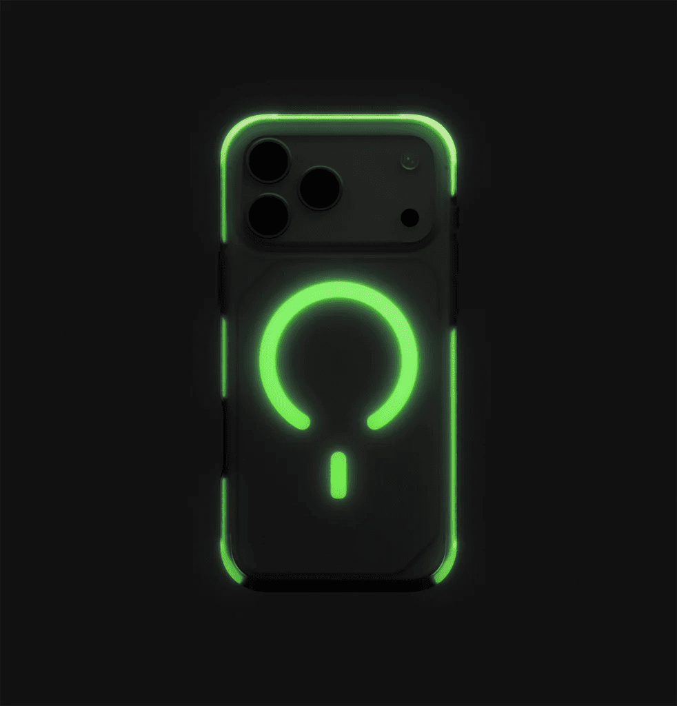 Uniq Combat Active Luminous Triple-Layered Rugged Protective Case for iPhone 17 Pro Max - Clear/Lume Lime
