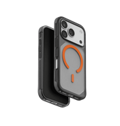 جراب UniQ Combat Active ثلاثي الطبقات متين للحماية لهاتف iPhone 17 Pro - دخاني/برتقالي