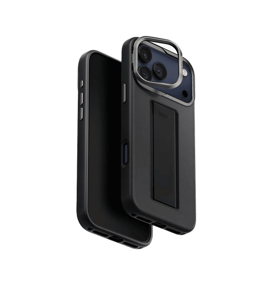 Uniq Heldro Pro FlexGrip Leatherette Case for iPhone 17 Pro Max - Dallas Black