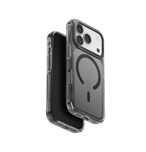 جراب UniQ LifePro Xtreme الهجين النحيف المقاوم لبصمات الأصابع والمتوافق مع MagClick لهاتف iPhone 17 Pro - دخاني