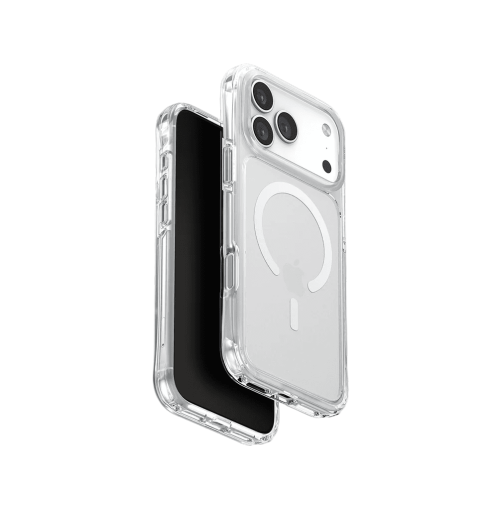 جراب UniQ LifePro Xtreme الهجين النحيف المقاوم لبصمات الأصابع والمتوافق مع MagClick لهاتف iPhone 17 Pro Max - شفاف