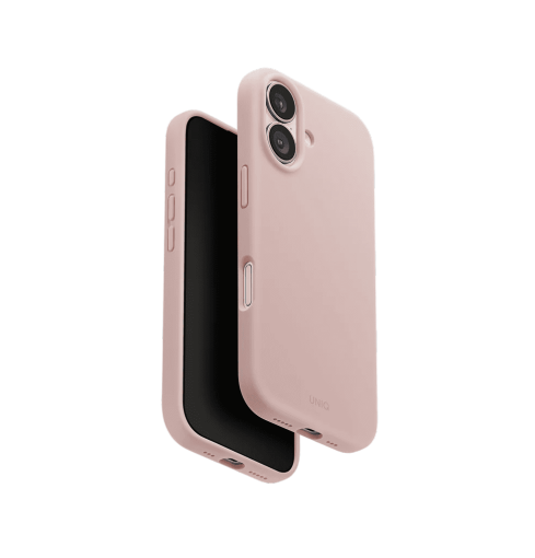 جراب UniQ Lino من السيليكون الهجين المتوافق مع MagClick لهاتف iPhone 17 - وردي 