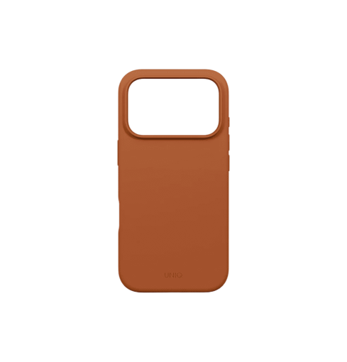 جراب UniQ Lino الهجين من السيليكون المتوافق مع MagClick لهاتف iPhone 17 Pro - برتقالي 