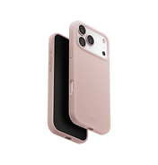 جراب UniQ Lino الهجين من السيليكون المتوافق مع MagClick لهاتف iPhone 17 Pro Max - وردي فاتح