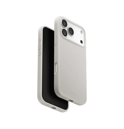 Uniq Lino Hybrid Silicone Case with MagClick Compatibility for iPhone 17 Pro Max - Mist Grey
