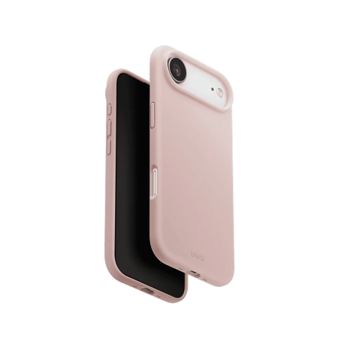 جراب UniQ Lino الهجين من السيليكون المتوافق مع MagClick لهاتف iPhone 17 Pro - Blush Pink