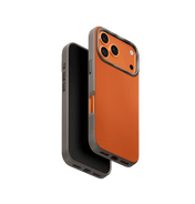 Uniq Lyden DS Dual-Tone Premium Leatherette Case for iPhone 17 Pro - Flame Orange/Flint Grey