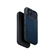 جراب UniQ Lyden DS ثنائي اللون من الجلد الصناعي الفاخر لهاتف iPhone 17 Pro Max - أزرق فحمي