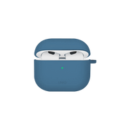 جراب UNIQ NEXO من السيليكون السائل لسماعات AirPods (الجيل الرابع | 2024) مع خطافات أذن رياضية – أزرق باسيفيك