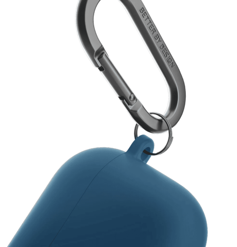 جراب UNIQ NEXO من السيليكون السائل لسماعات AirPods (الجيل الرابع | 2024) مع خطافات أذن رياضية – أزرق باسيفيك