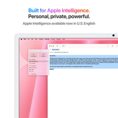Screen demonstration of Apple Intelligence tools on 24-inch iMac M4 256GB Pink at Tradeline.