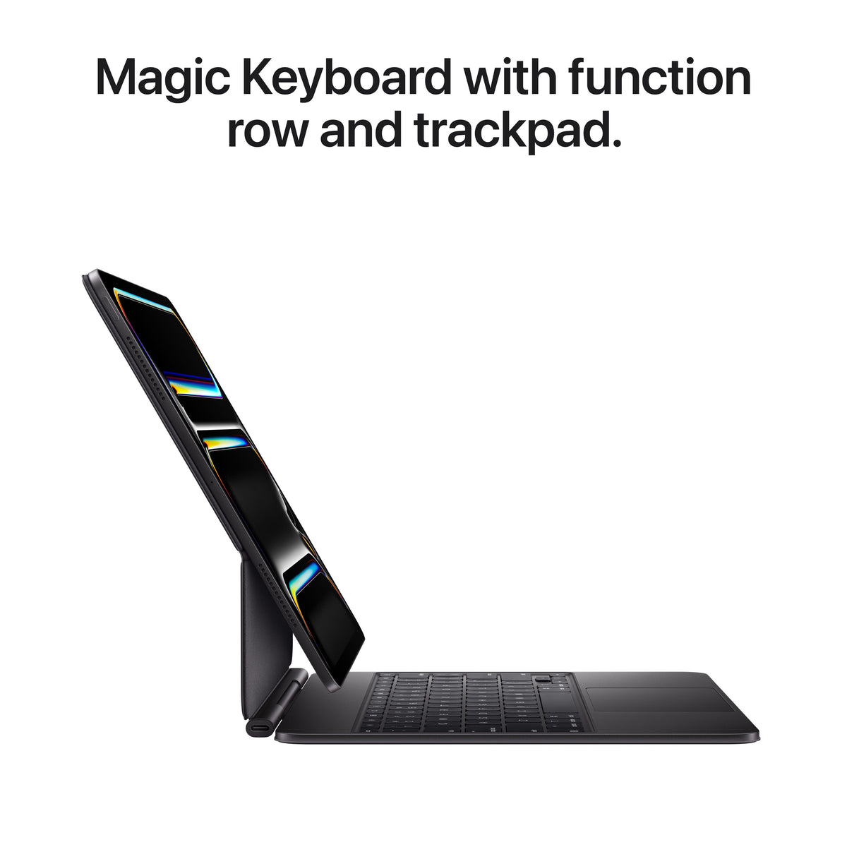 Apple iPad Pro M5 13-inch Wi-Fi 1TB Space Black connected to Magic Keyboard with trackpad at Tradeline.