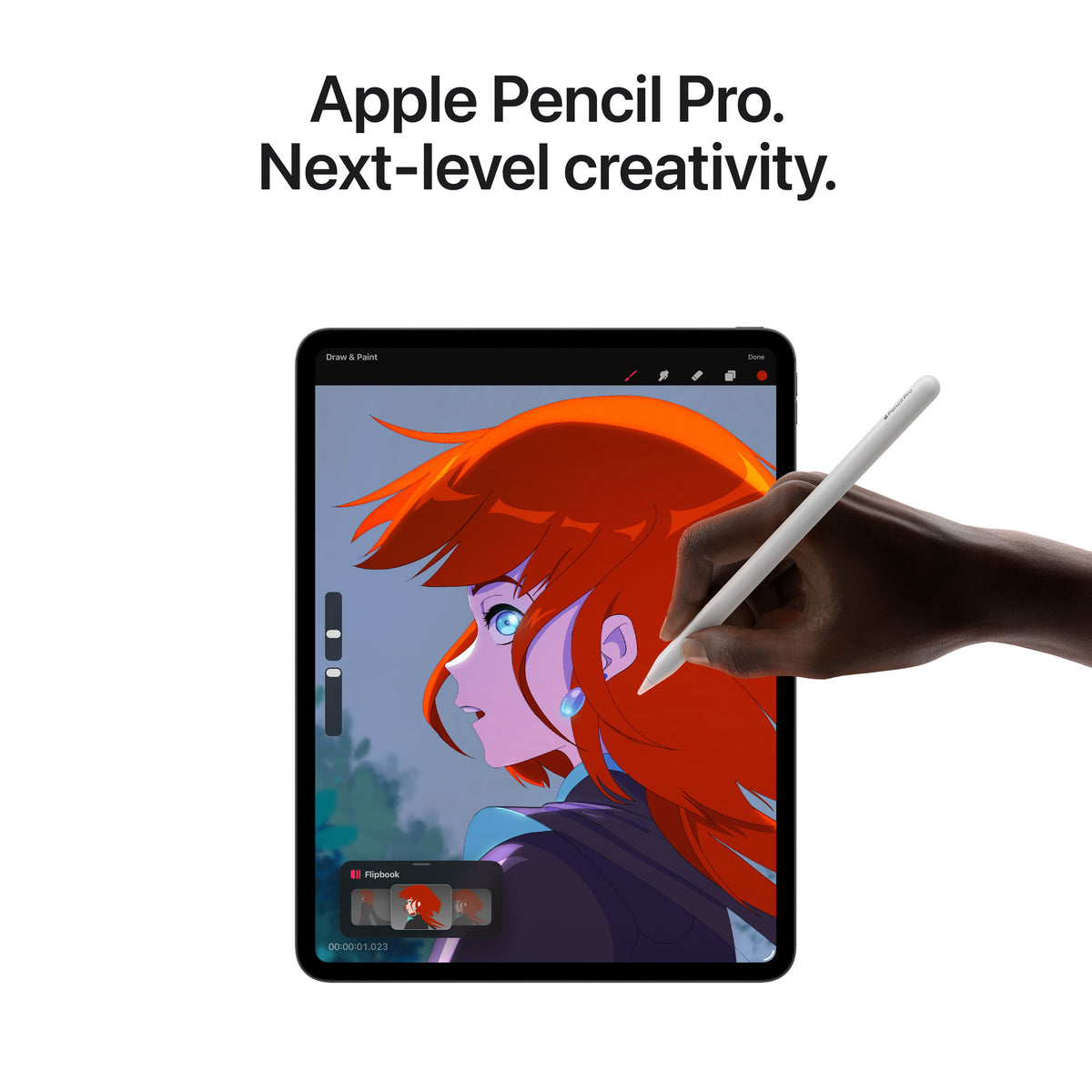 Creative artwork drawing with Apple Pencil Pro on Apple iPad Pro M5 13-inch 256GB Space Black at Tradeline.