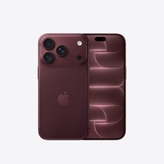 Front and back view of the Apple iPhone 18 Pro 512GB in Burgundy available at Tradeline.